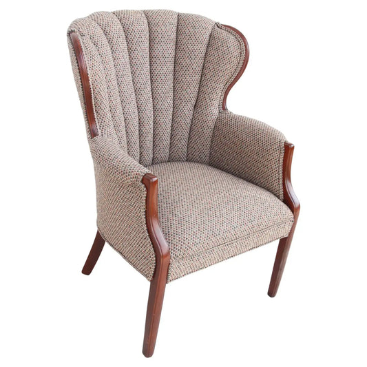 Wing Back Lounge Chair with Channel Back Upholstery