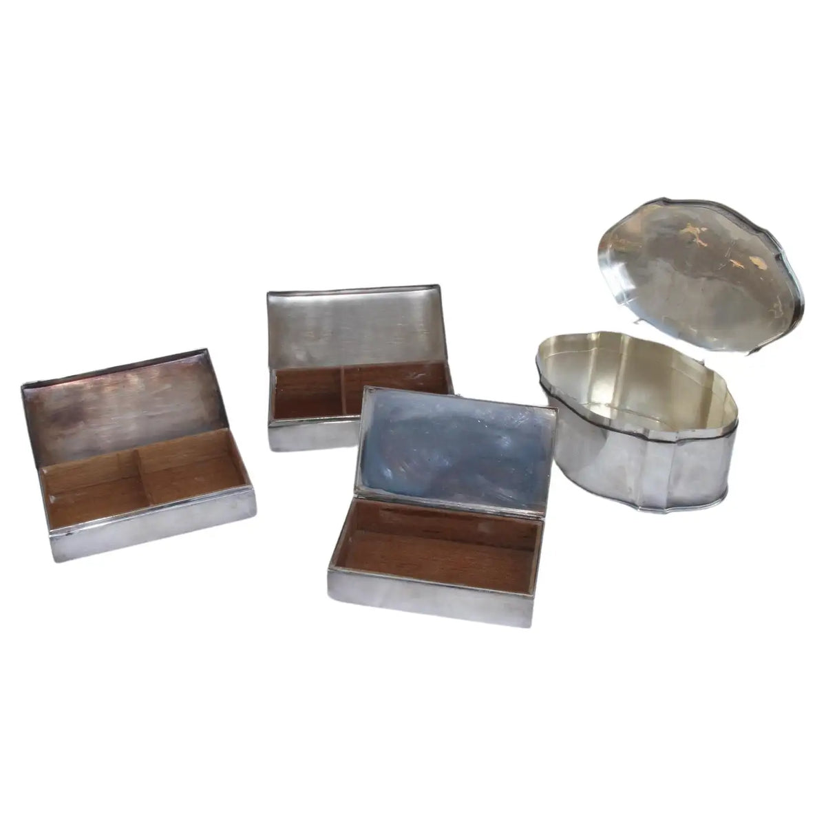 Silver Box Open Group of Silver plated Boxes | Metro Retro Furniture