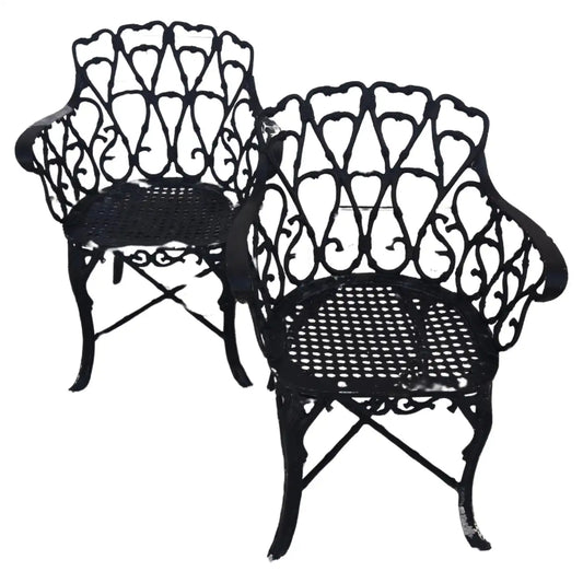 Pair of Frances Elkins Style Cast Aluminum Armchairs