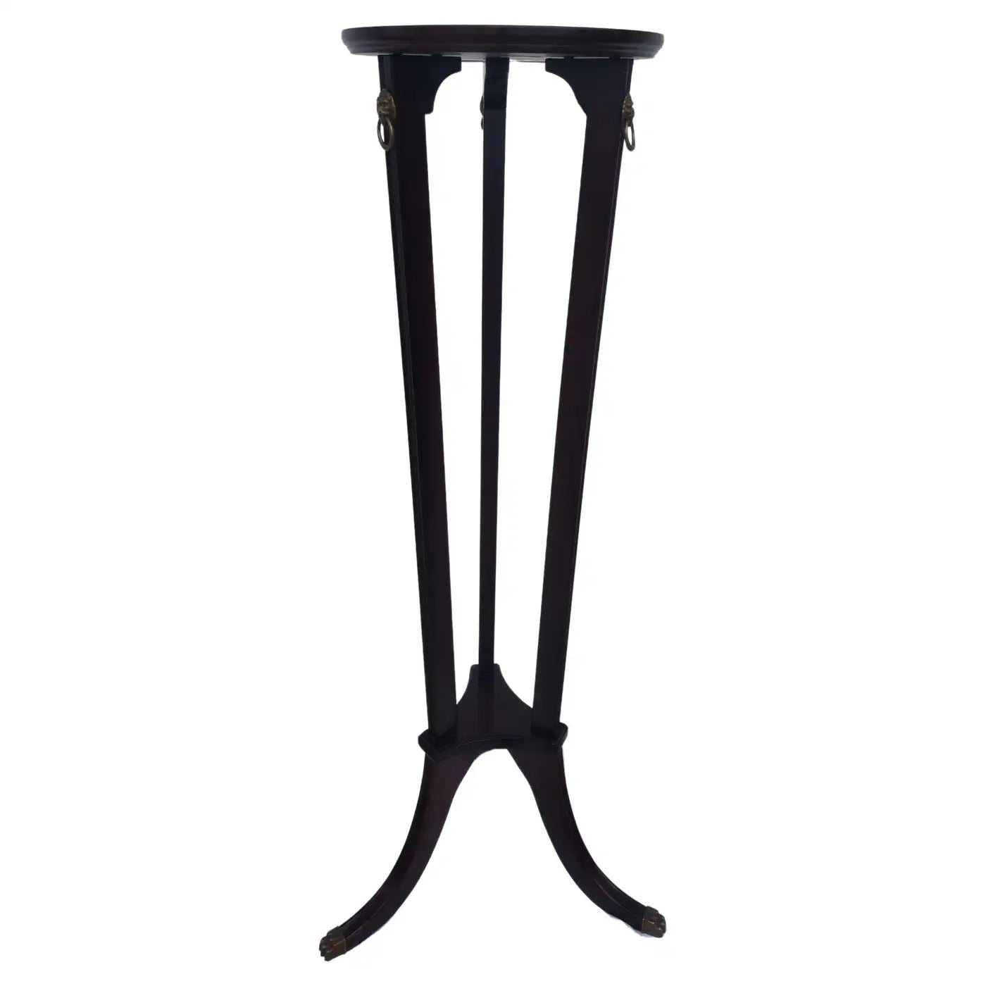 Antique decorative pedestal with brass trim