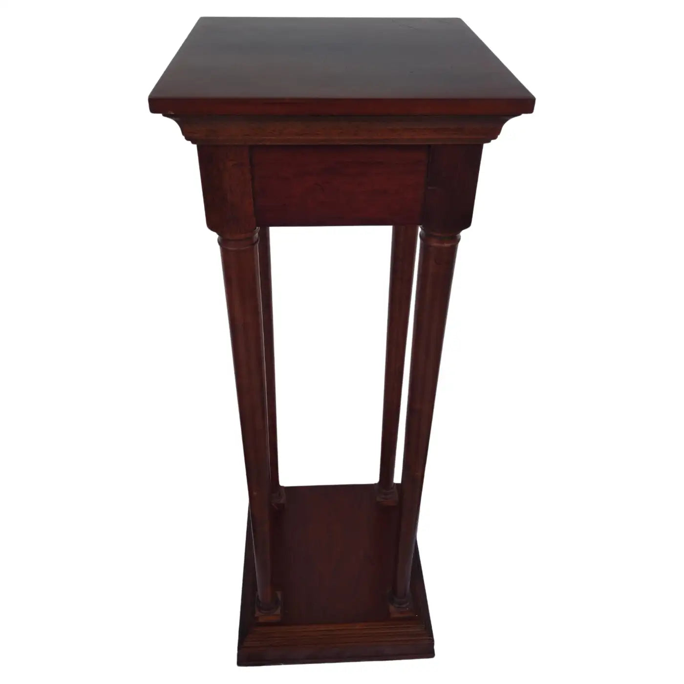 Vintage square mahogany pedestal for display