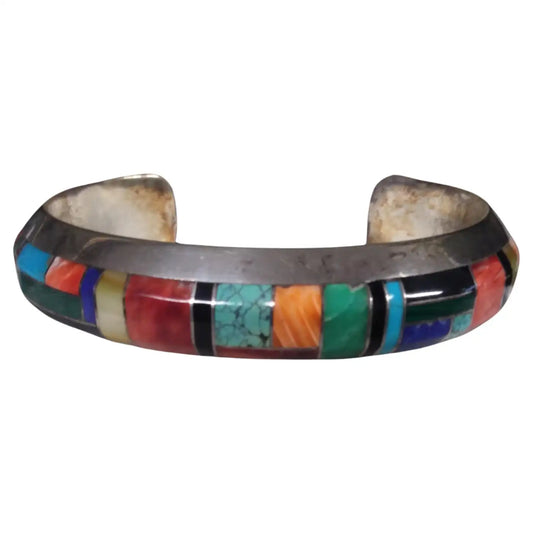 Richard Begay Navajo silver bracelet close-up