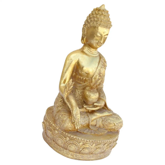 Gilt bronze meditating Buddha sculpture