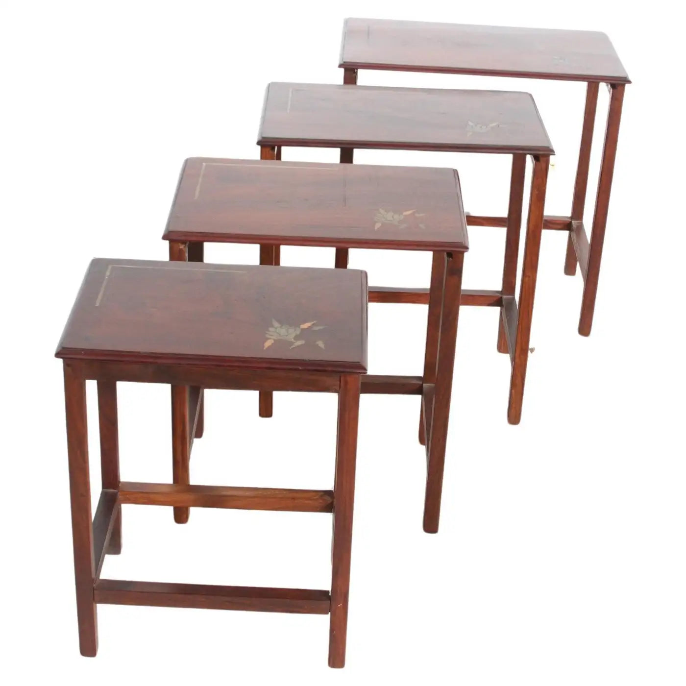 Retro copper accent nesting table set