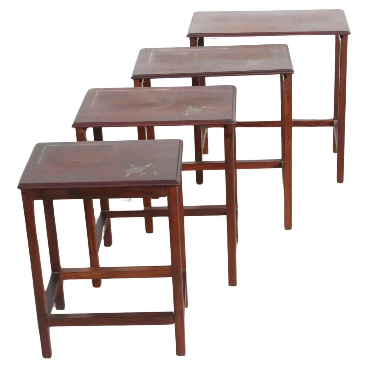 Stackable vintage tables with copper detail