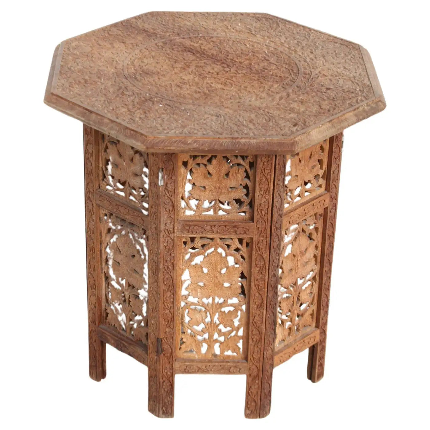 Moroccan Octagon Shaped Pierced Wood Table