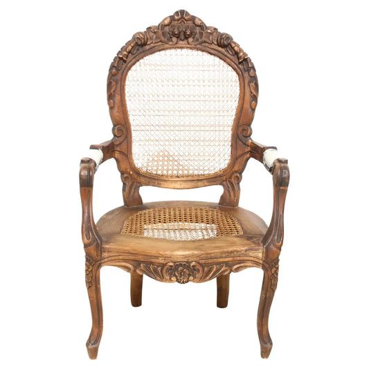 Louis XVI Carved Fauteuil w/ Cane