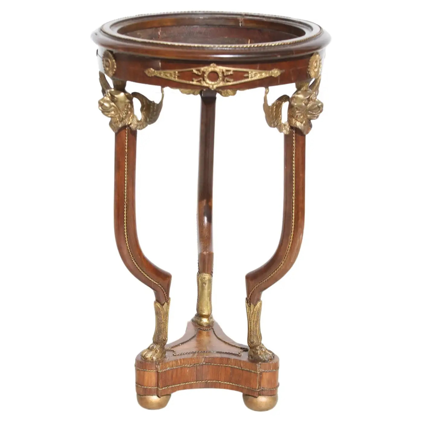 Vintage Art Deco pedestal with bronze ormulu accents