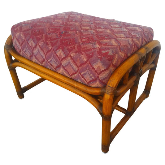 Rare Ficks Reed Bamboo Boho Chic Ottoman (sofa & lounge chairs)