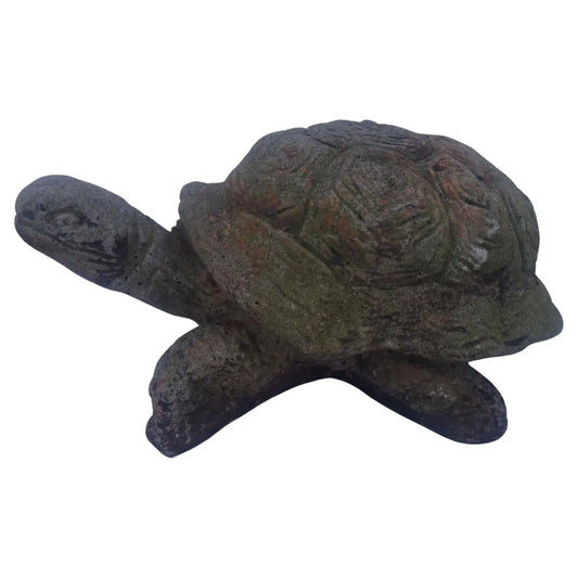 Reconstituted stone turtle garden sculpture
