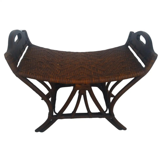 Rattan and Bamboo Boho Chic Stool