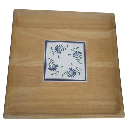 Dansk butcher block with tile inset for kitchen