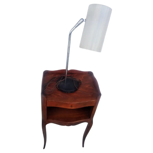 Chrome Adjustable Table Lamp w/ Cylinder Lucite Sahde