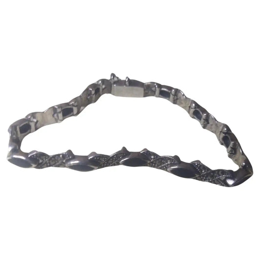 .925 sterling silver and onyx bracelet for women