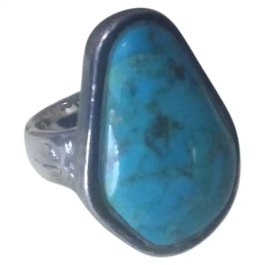 Turquoise and sterling silver ring size 8