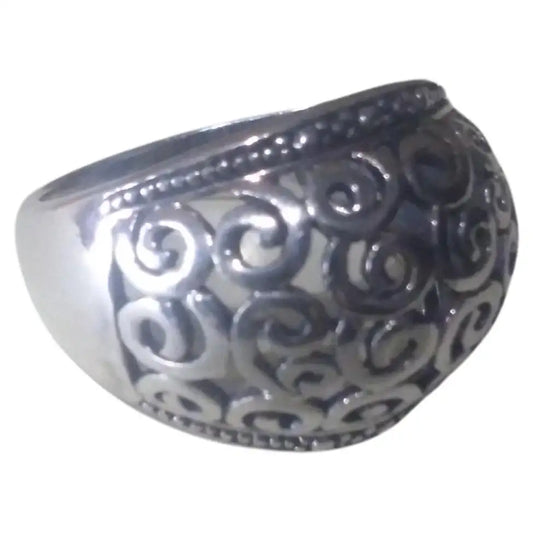 Sterling silver filigree swirl ring size 9.5