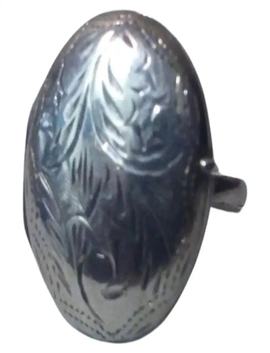 Antique sterling silver locket ring