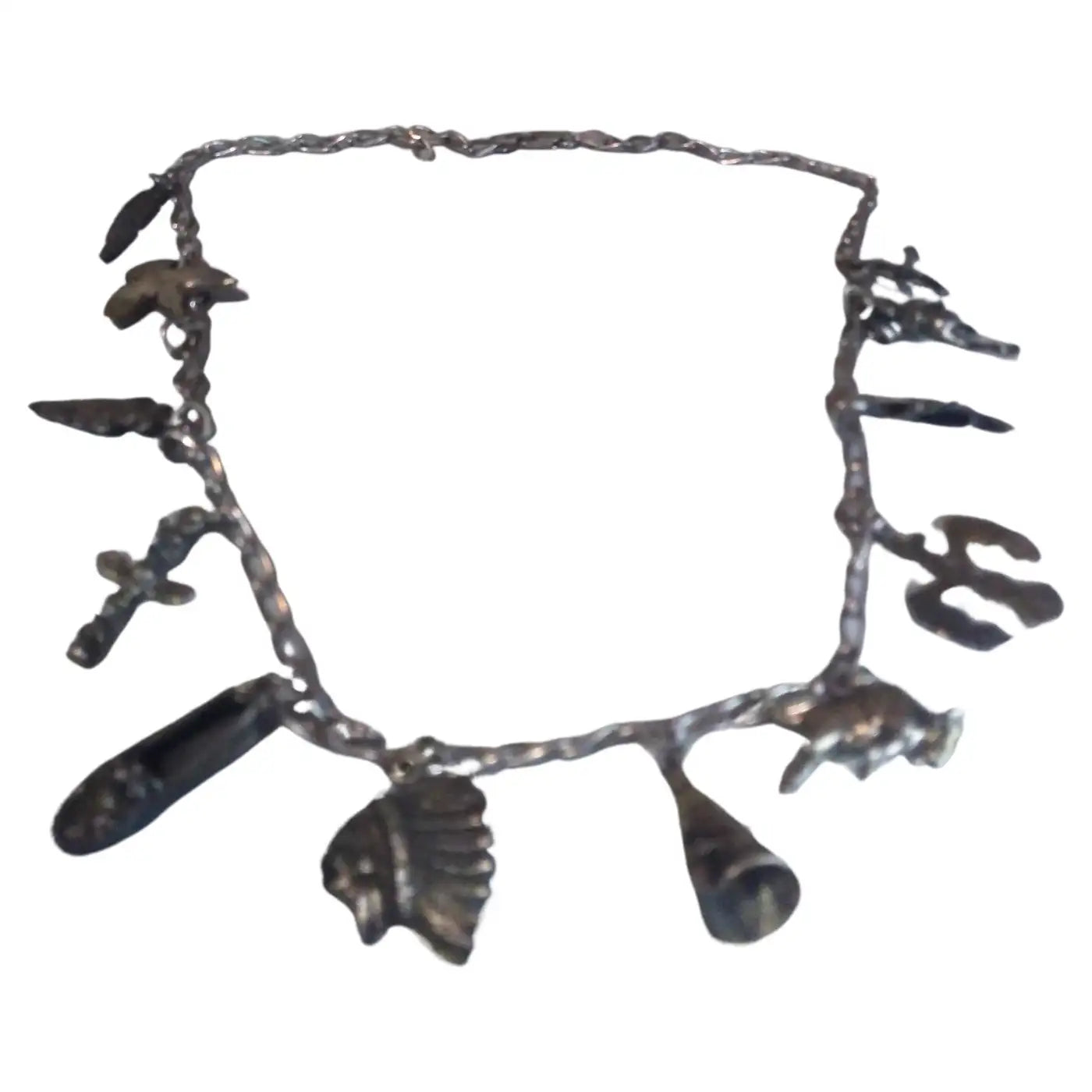 Antique Sterling Silver Charm Necklace Metro Retro Furniture antique-sterling-silver-charm-necklace-metro-retro-furniture