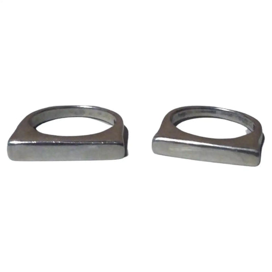 Pair of sterling silver band rings