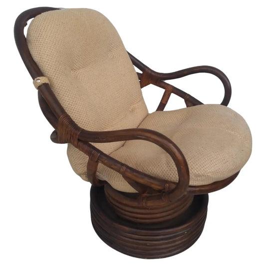 Boho Chic Bamboo Swivel Lounge Chair