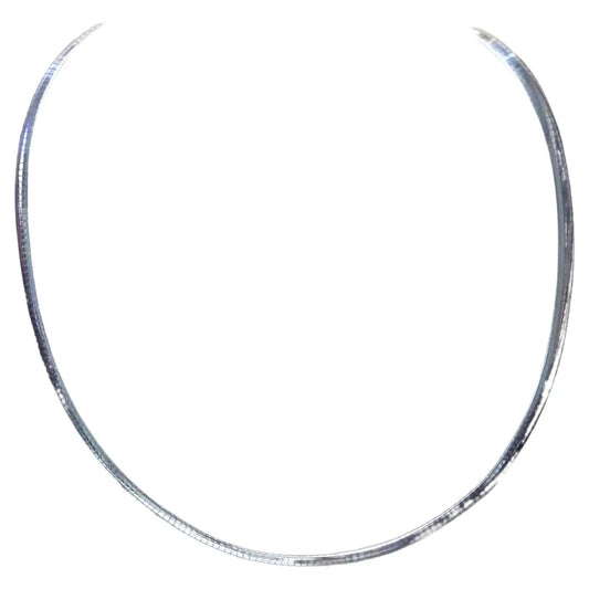 19 inch sterling silver omega link necklace