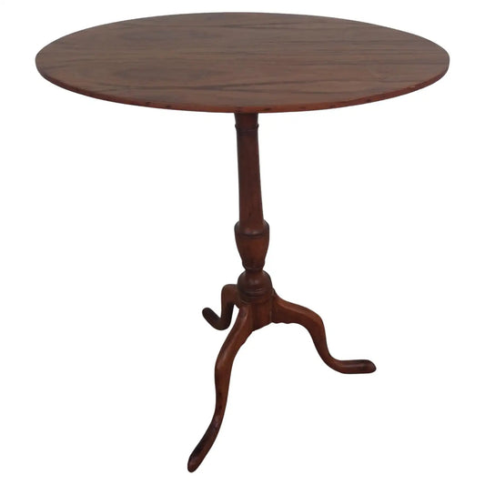 19th century walnut tilt top candle stand