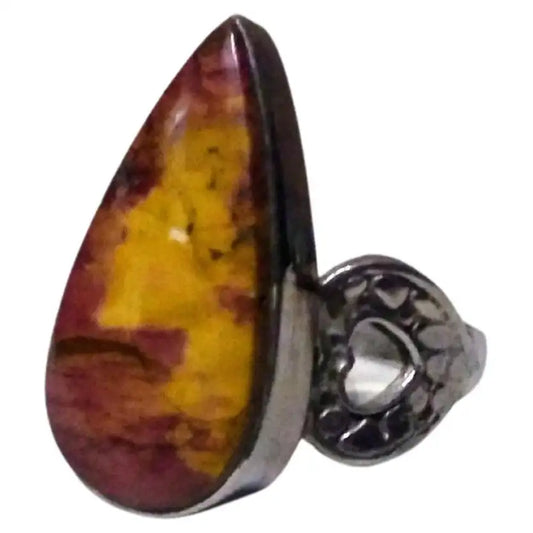 Sterling silver raindrop amber ring size 8.5