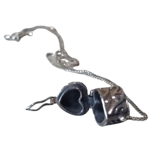 18 inch sterling silver heart locket necklace