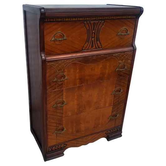Art Deco waterfall front chest of drawers