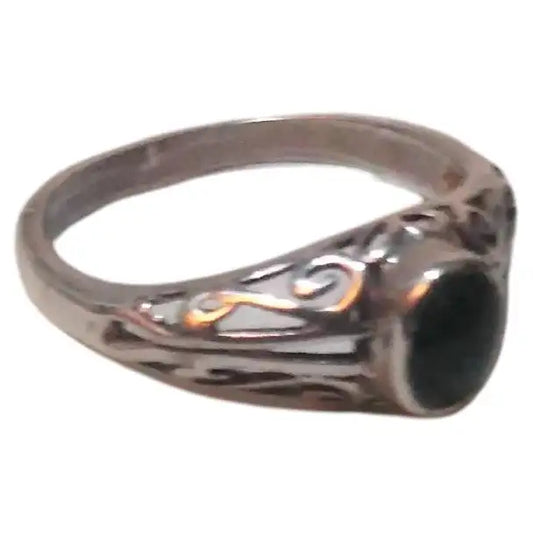 Sterling silver and green jasper druzy ring