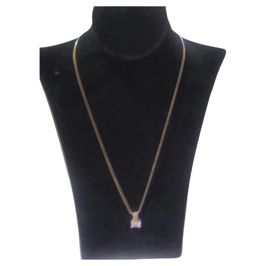 Sterling silver necklace with 7 carat CZ pendant
