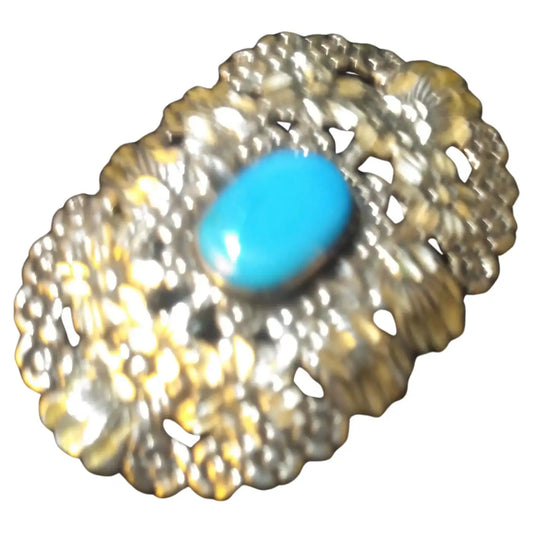 Navajo sterling silver and turquoise brooch