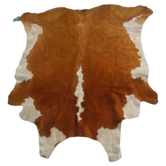Brown and white cowhide from Houston Rodeo
