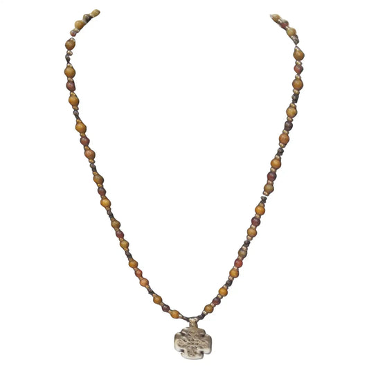 18-inch sterling silver beaded pendant necklace