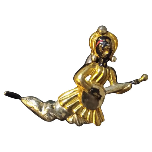 Sterling silver and gold plated musician brooch
