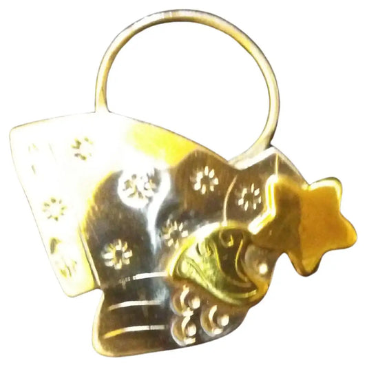 Sterling silver and gold plated basket brooch