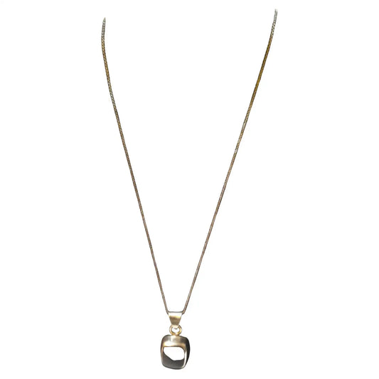 Sterling silver Taxco onyx pendant necklace