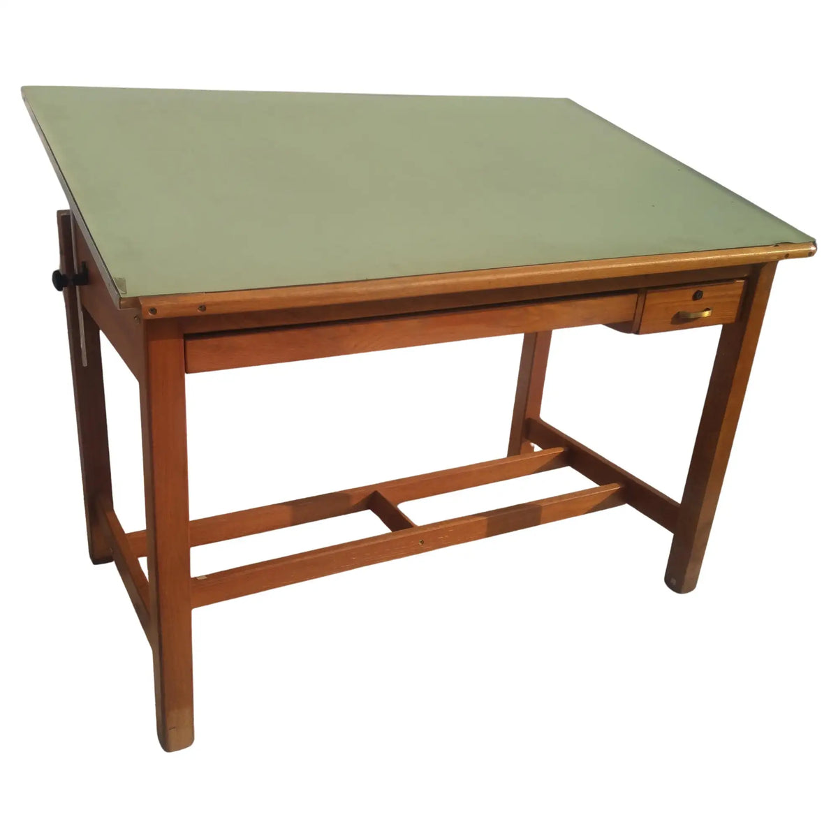 Vintage Adjustable Top Oak Drafting Table