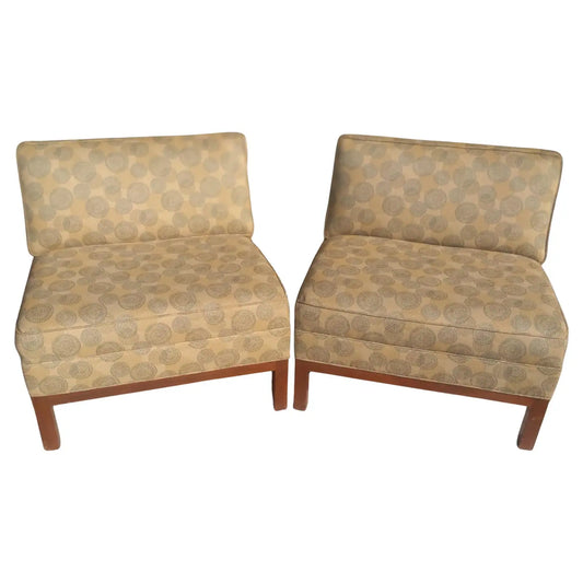 Pair of Edward Wormley style modern slipper chairs