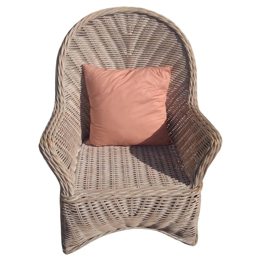 Boho chic bamboo and rattan lounge chair