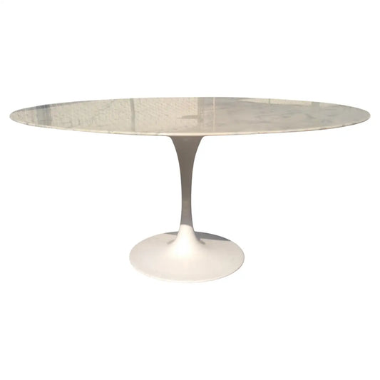 60" Marble Top Saarinen Style Tulip Dining Table