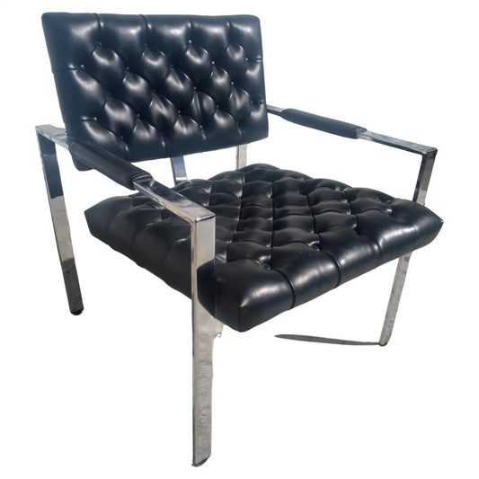 Milo Baughman leather lounge chair for Thayer Coggin