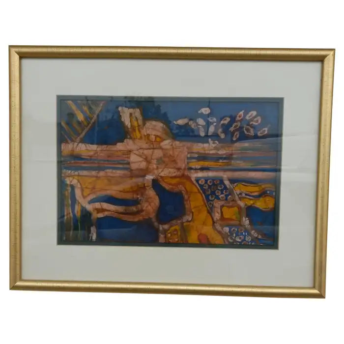 Gorgeous batik style print on linen
