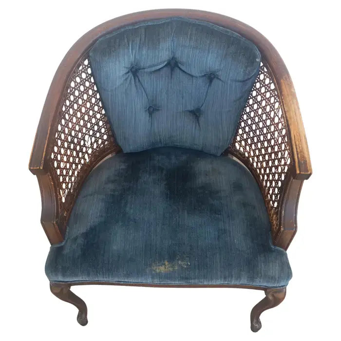 Vintage cane Round back Arm Chairs