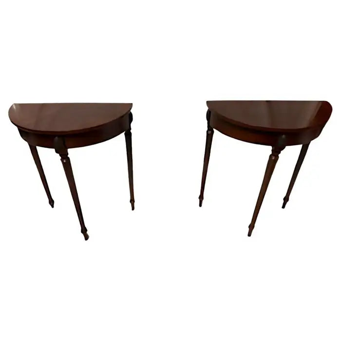 Set of 2 Half moon contemporary console tables