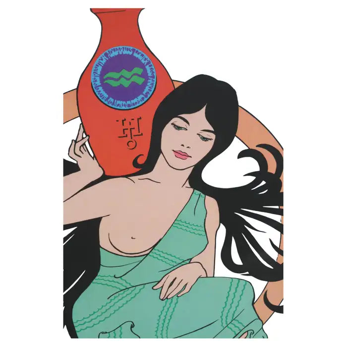Aquarius Poster Zodiac star sign 1968