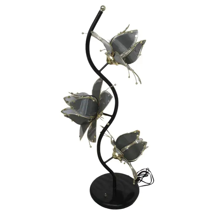 Vintage Tiffany 3 light lotus floor lamp