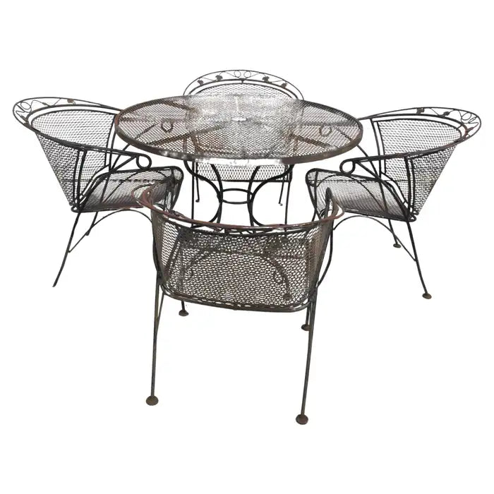 Metal patio table set