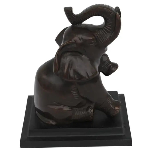 Vtg Pair of Bronze Metal ART DECO Baby Elephant Book Ends