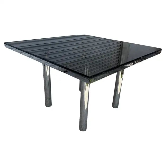 Tobia Scarpa for Gauvina "Andre" Dining Table w/ Smoked Glass Top